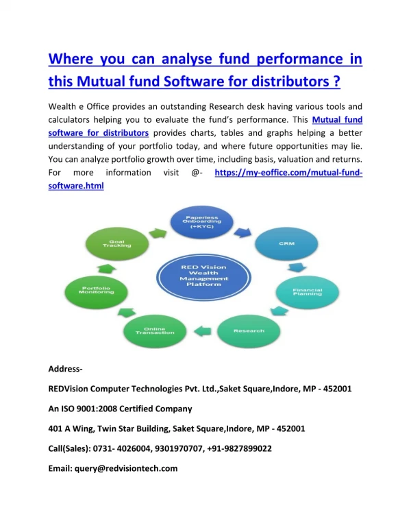 Where you can analyse fund performance in this Mutual fund Software for distributors ?