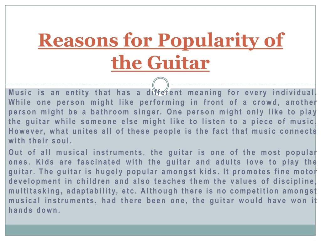 reasons for popularity of the guitar