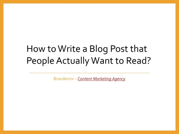 How to Write a Blog Post that People Actually Want to Read