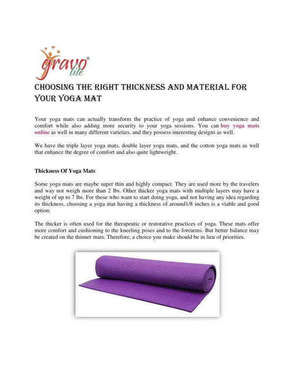 Choosing The Right Thickness And Material For Your Yoga Mat