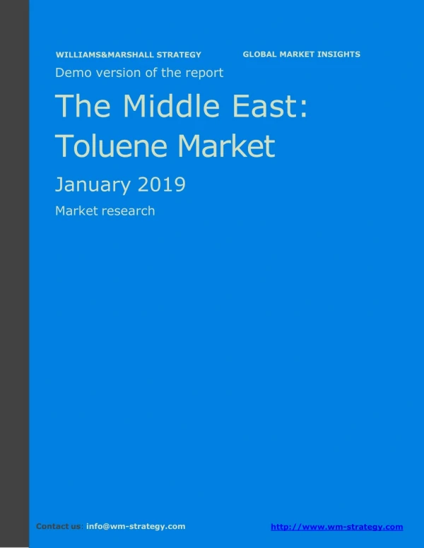 WMStrategy Demo Middle East Toluene Market January 2019