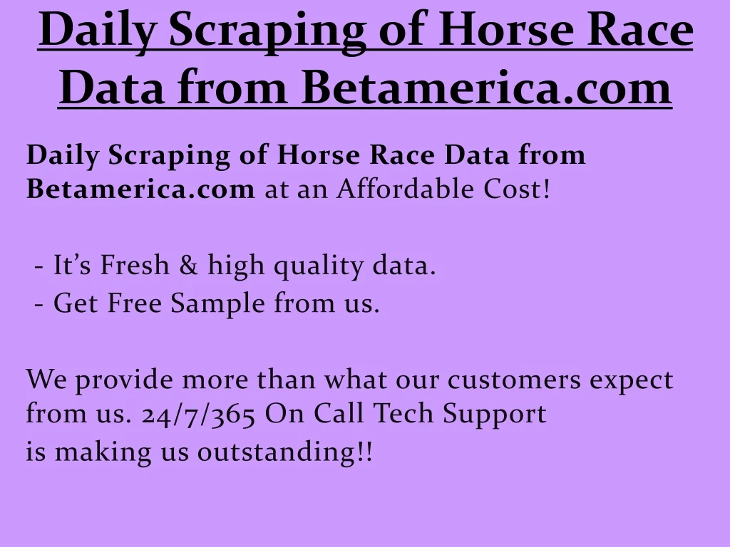 daily scraping of horse race data from betamerica com