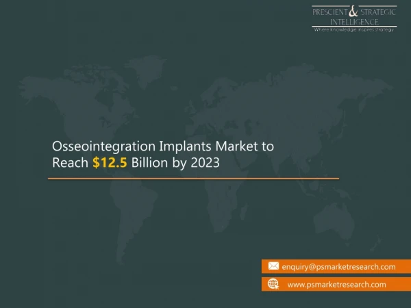 Osseointegration Implants Market Trends, Drivers, Competitive landscape and Future Opportunities