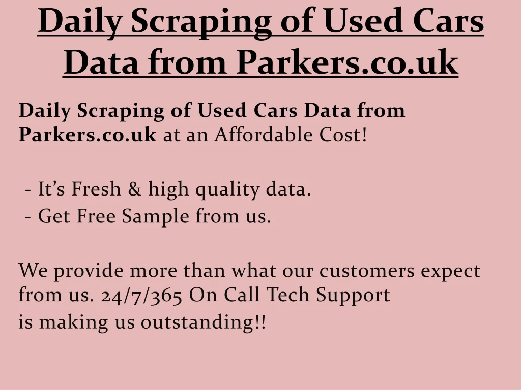 daily scraping of used cars data from parkers co uk