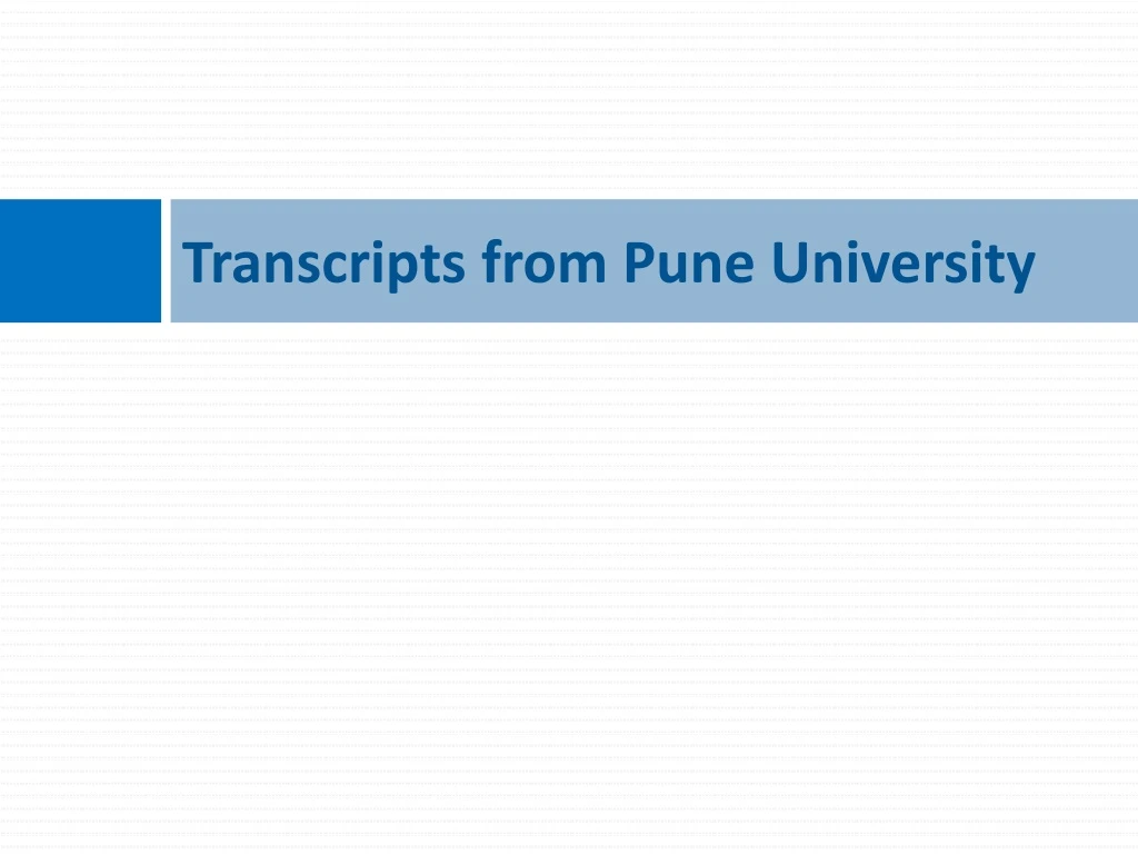 transcripts from pune university
