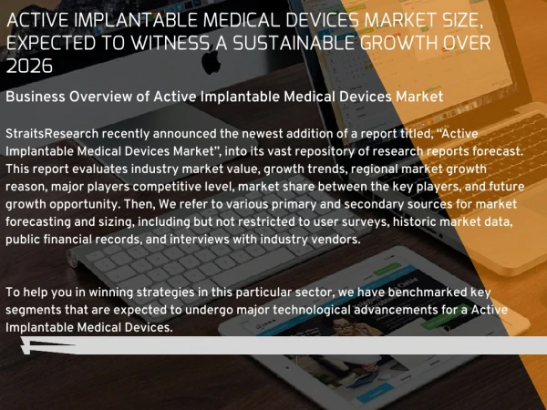 Active Implantable Medical Devices Market Size, Expected to Witness a Sustainable Growth over 2026