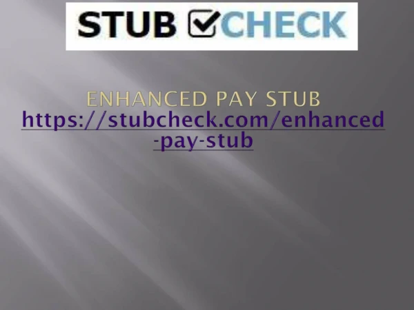 Pay Stub Generator