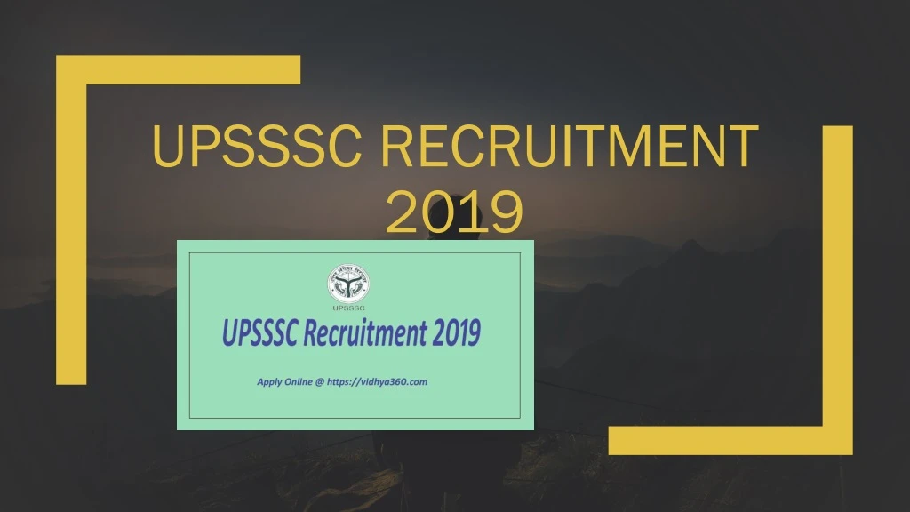 upsssc recruitment 2019