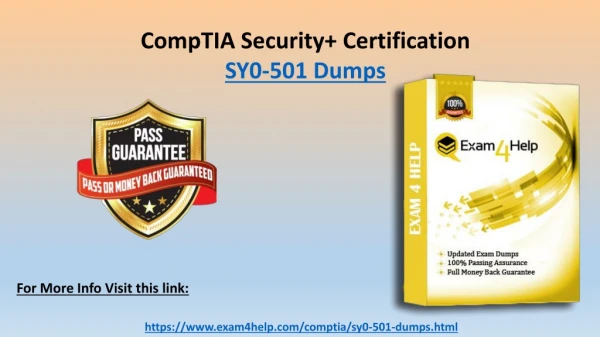 Get Reliable SY0-501 Exam Dumps - CompTIA SY0-501 Dumps PDF | Exam4Help