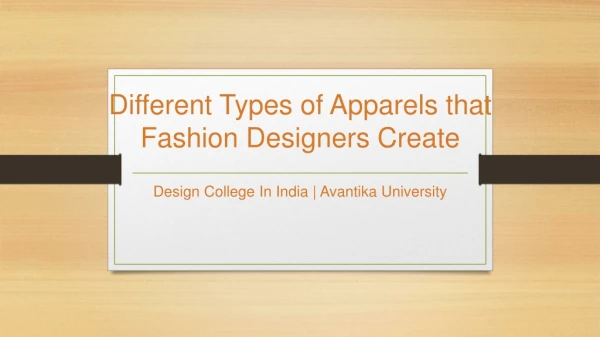 Fashion Apparel Design - Avantika University