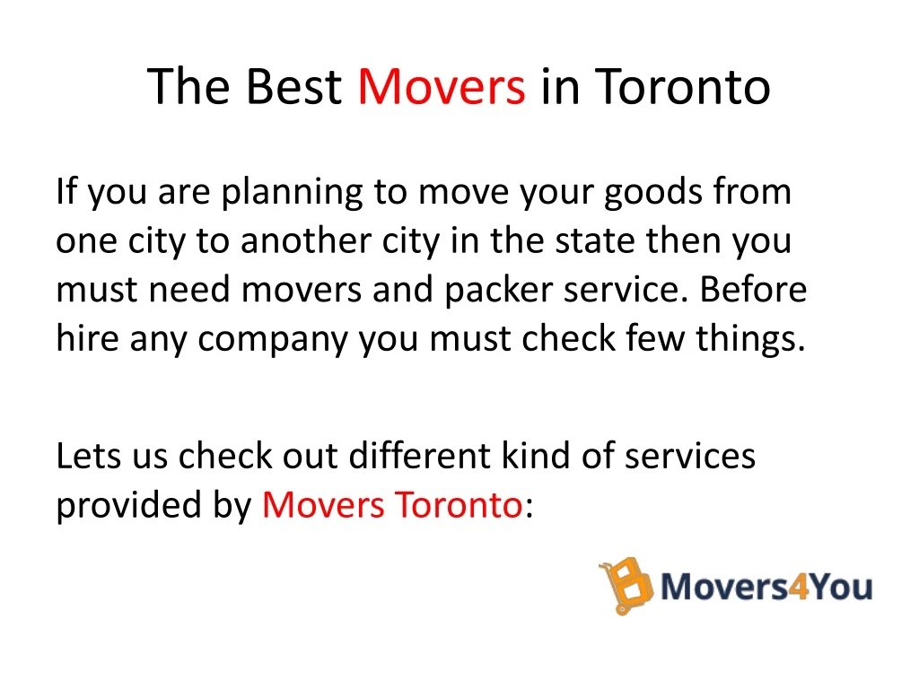 the best movers in toronto