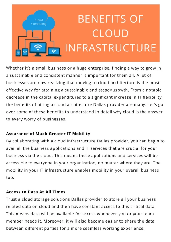 5 Benefits of Hiring a Cloud Architecture Provider in Dallas For Your Business