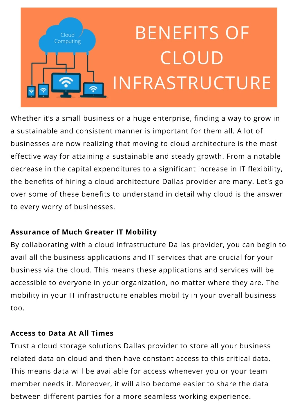 benefits of cloud infrastructure