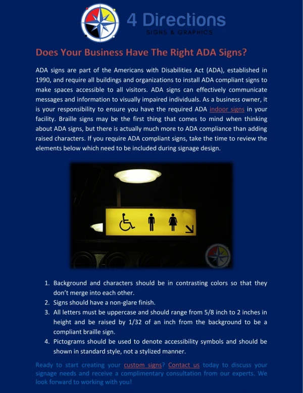 Does Your Business Have The Right ADA Signs?