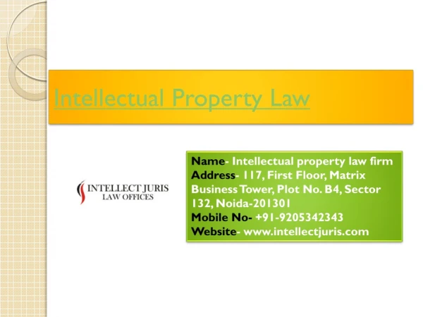 Intellectual Property Law in India