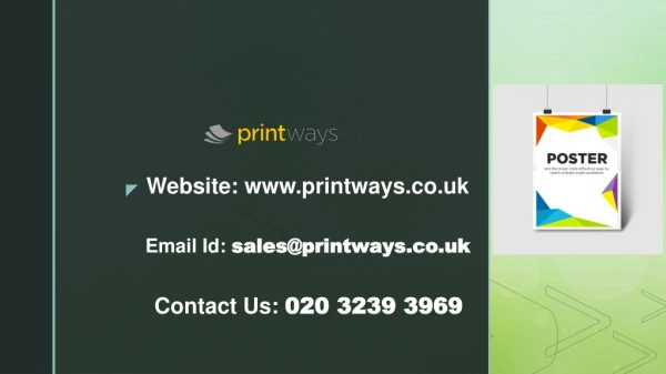 Online Poster Printing Service in London by Printways