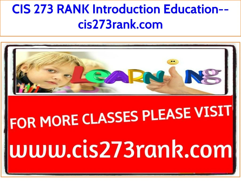 cis 273 rank introduction education cis273rank com