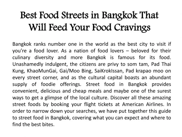 Best Food Streets in Bangkok That Will Feed Your Food Cravings