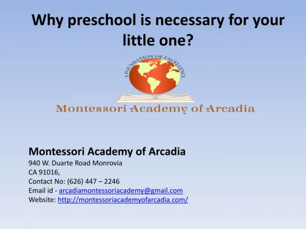 Why Preschool Is Necessary For Your Little One?