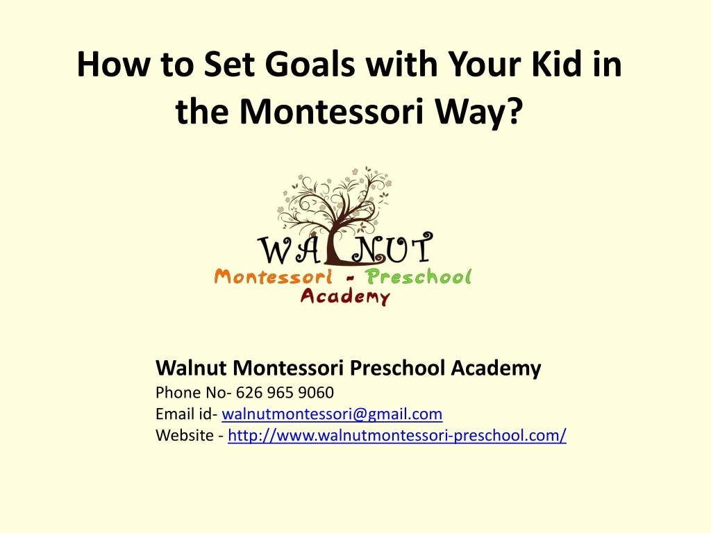 how to set goals with your kid in the montessori way
