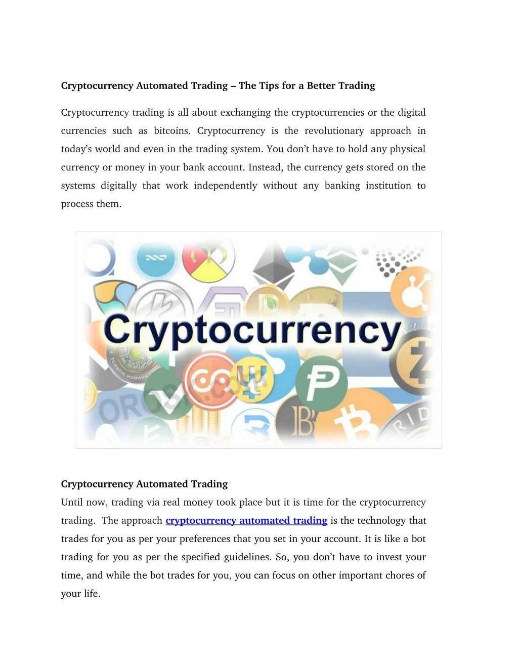 cryptocurrency automated trading the tips