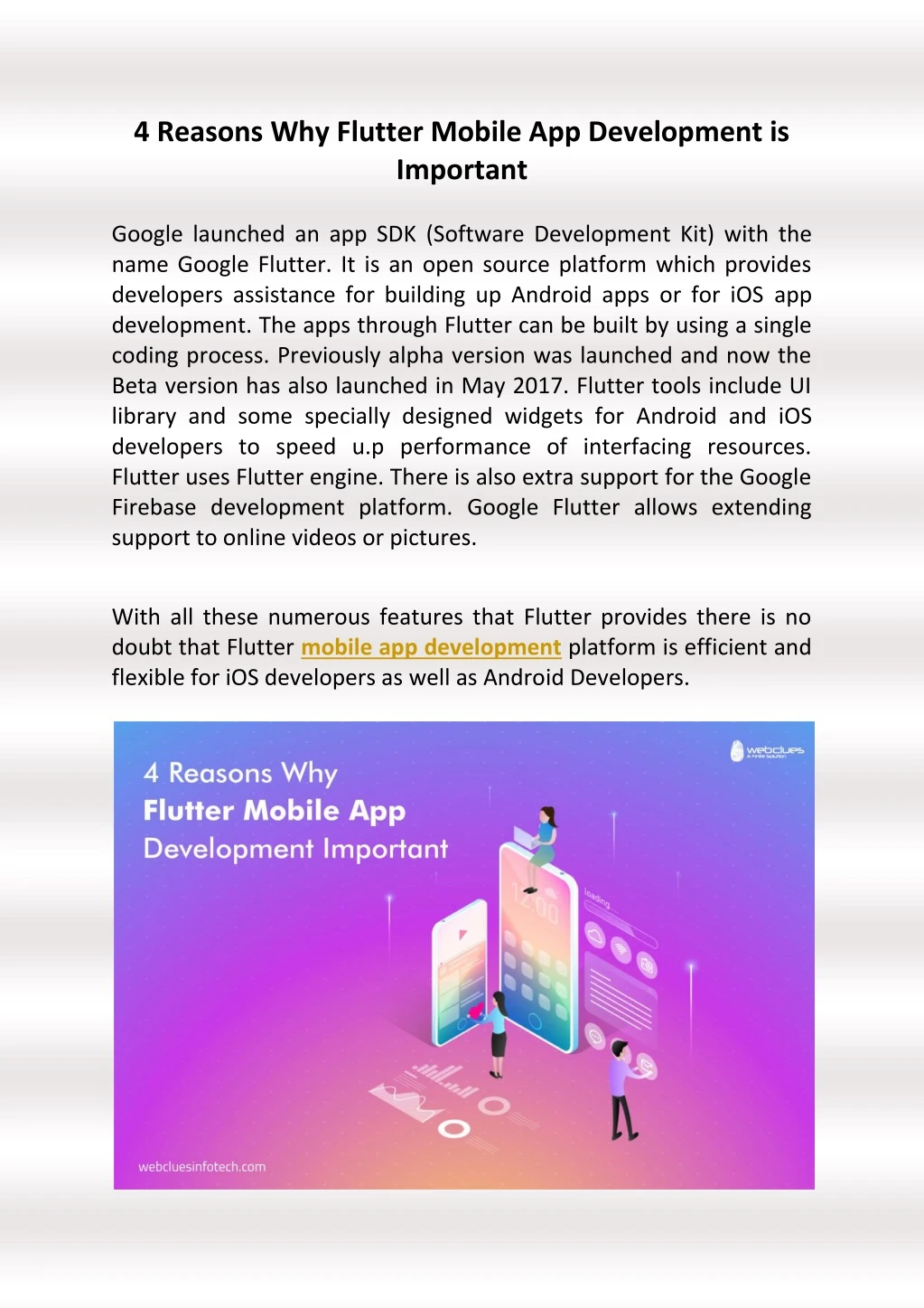 4 reasons why flutter mobile app development