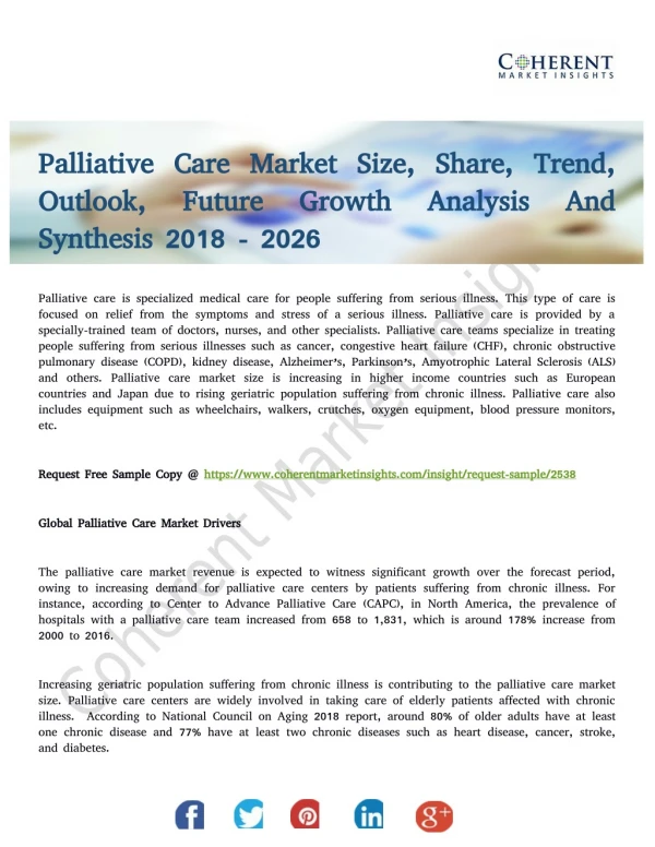 Palliative Care Market Observational Studies by Top Companies to 2026