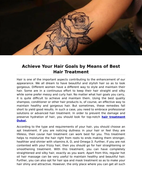 Achieve Your Hair Goals by Means of Best Hair Treatment
