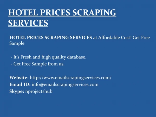 HOTEL PRICES SCRAPING SERVICES