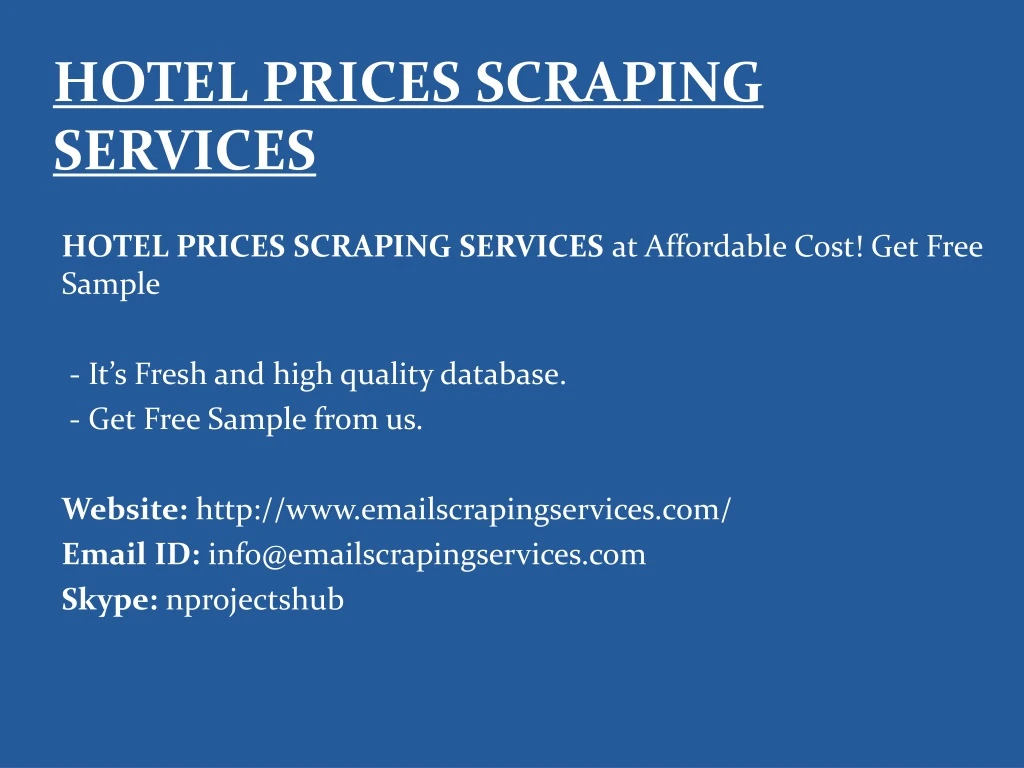 hotel prices scraping services