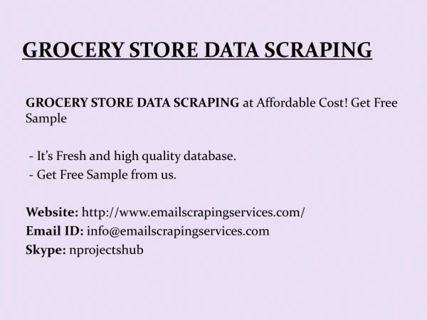 GROCERY STORE DATA SCRAPING