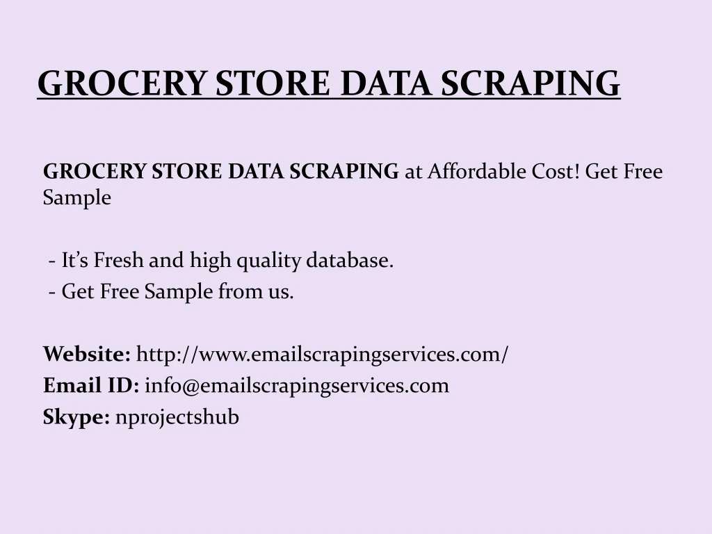 grocery store data scraping