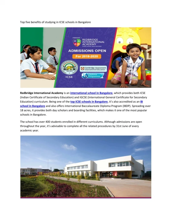 Top five benefits of studying in ICSE schools in Bangalore