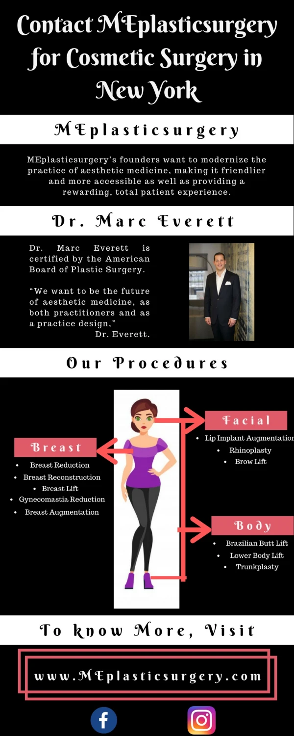 Contact MEplasticsurgery for Cosmetic Surgery in New York