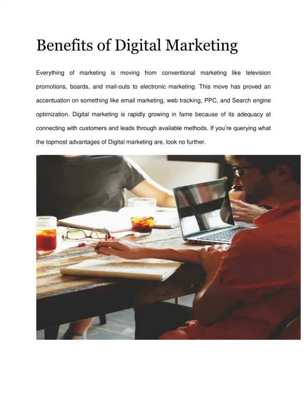 Benefits of Digital Marketing