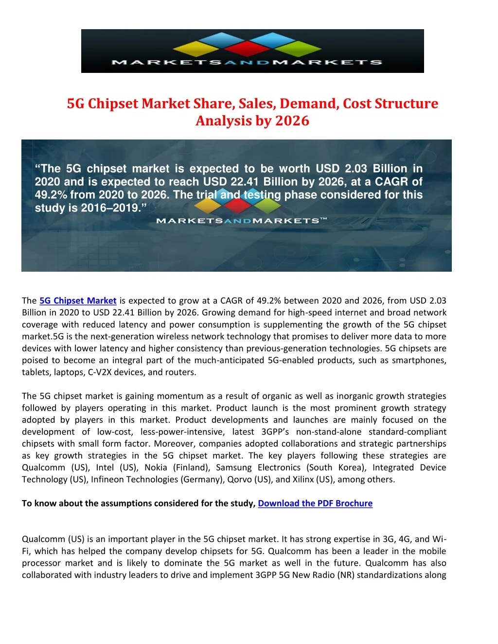 5g chipset market share sales demand cost