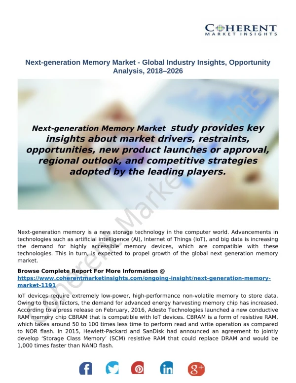 Next-generation Memory Market