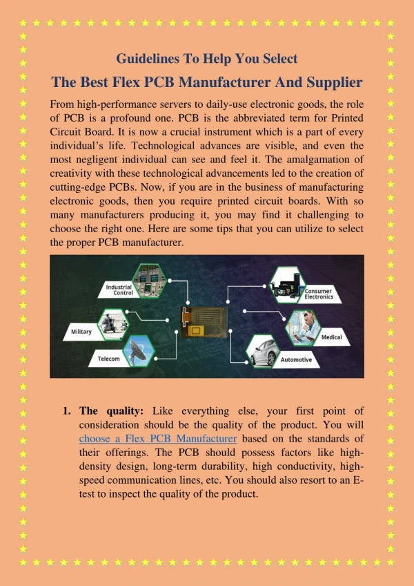 Guidelines to help you select the best flex pcb manufacturer and supplier