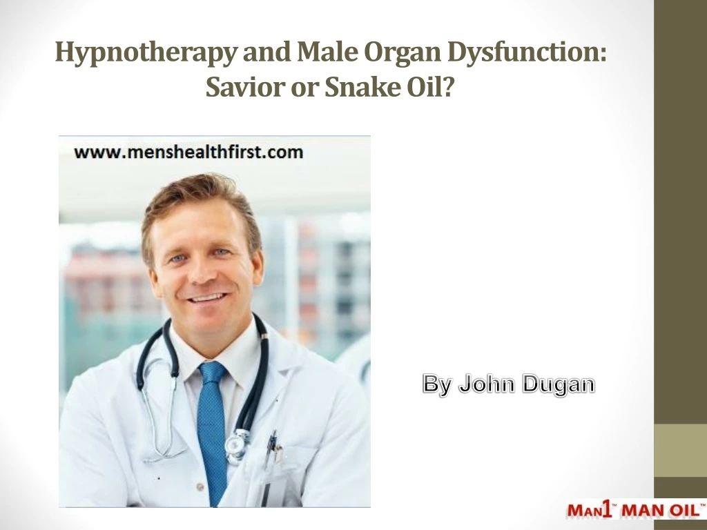 hypnotherapy and male organ dysfunction savior or snake oil