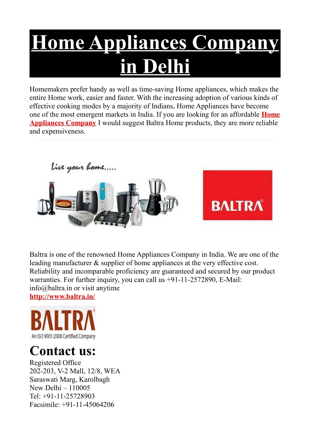 home appliances company in delhi