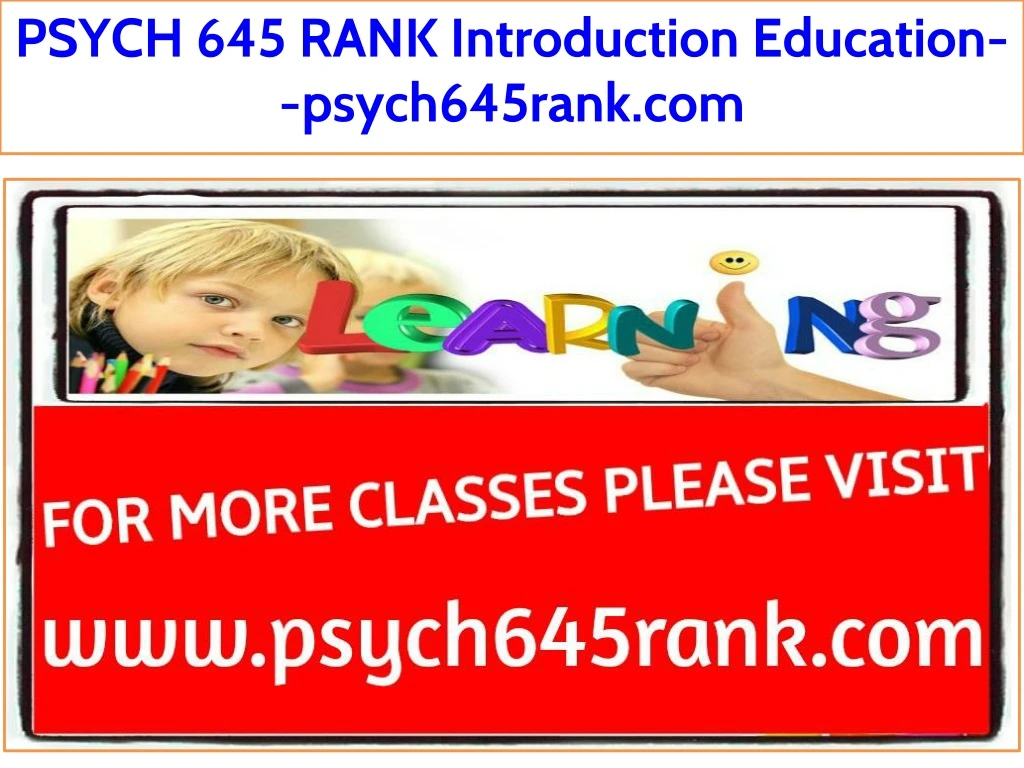 psych 645 rank introduction education