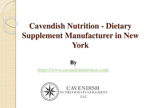 Cavendish Nutrition - Dietary Supplement Manufacturer in New York