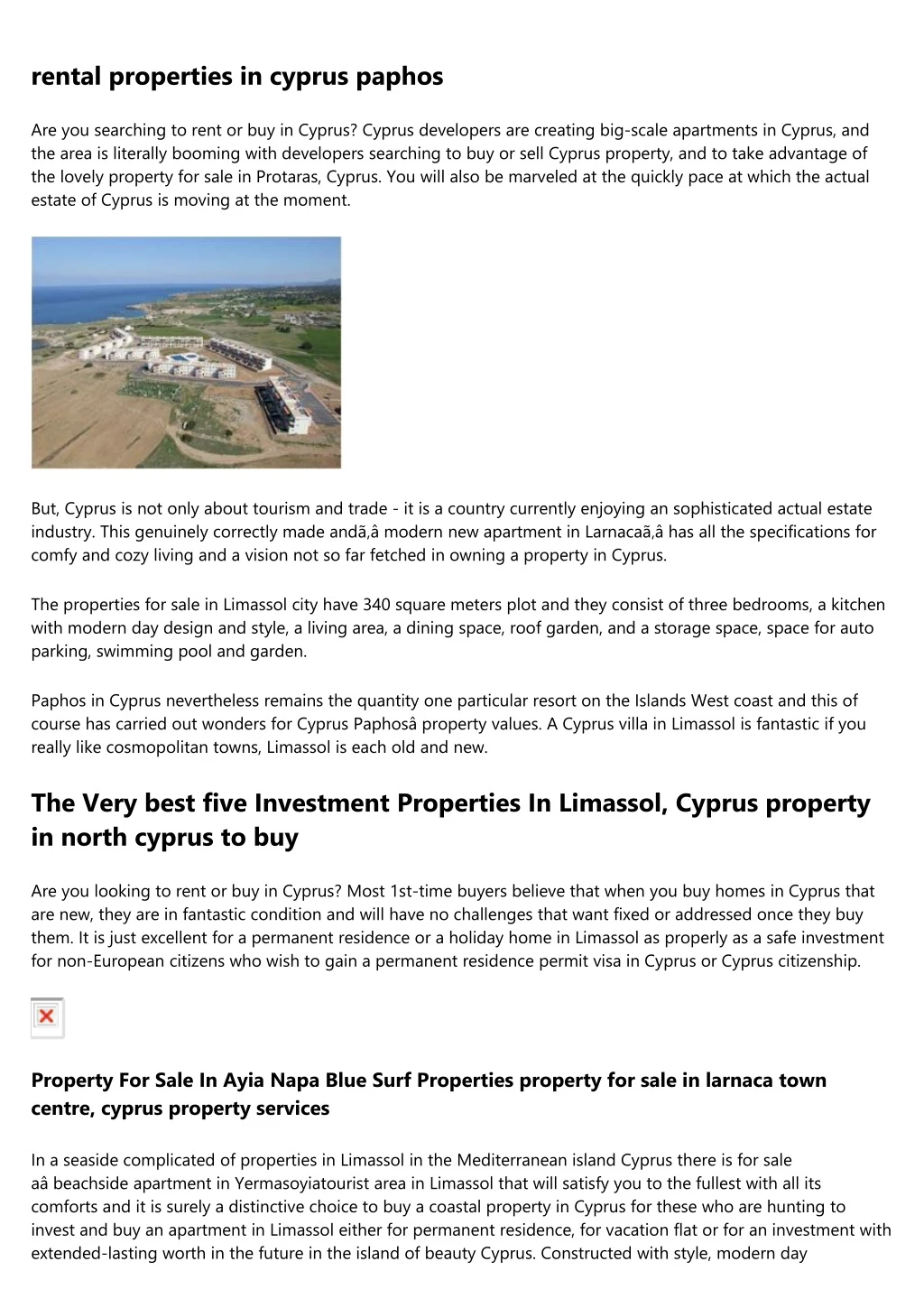 rental properties in cyprus paphos