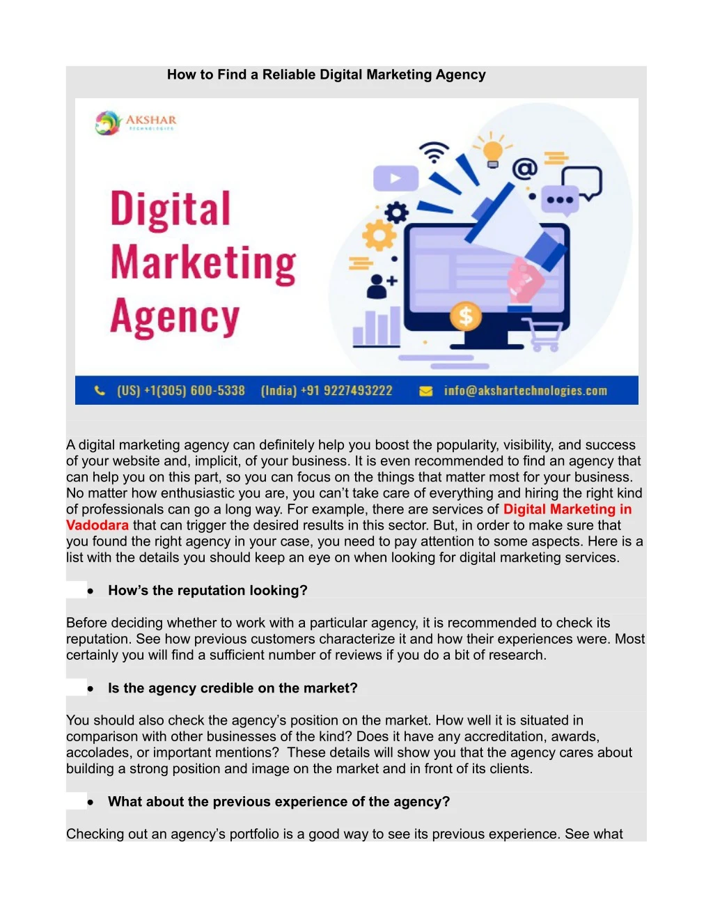 how to find a reliable digital marketing agency