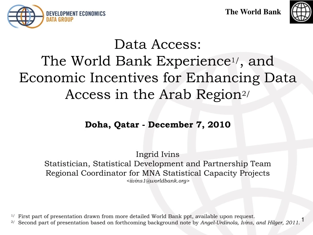 data access the world bank experience