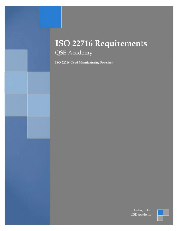 ISO 22716 Requirements