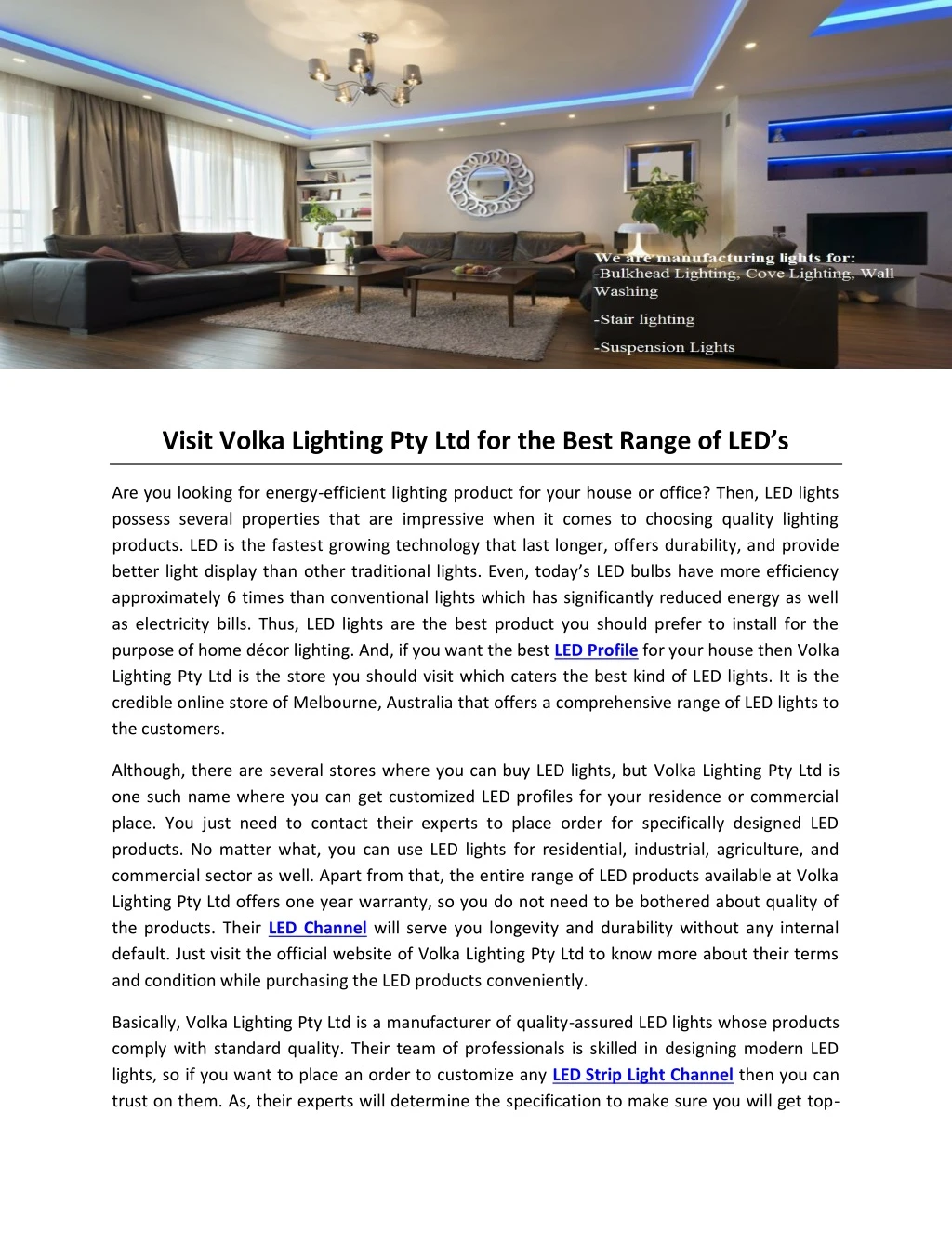 visit volka lighting pty ltd for the best range