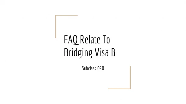 Bridging visa