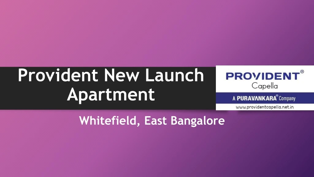 provident new launch apartment