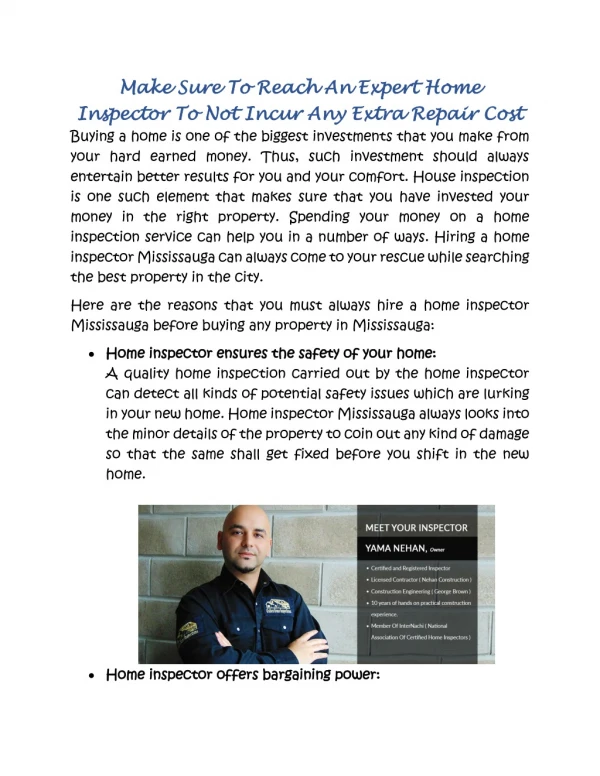 Make Sure To Reach An Expert Home Inspector To Not Incur Any Extra Repair Cost